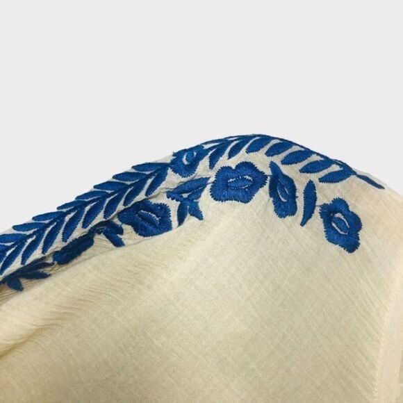 UMGEE Floral Embroidered Lightweight Cotton Gauze Raw Edge Top Size Small - Picture 6 of 9